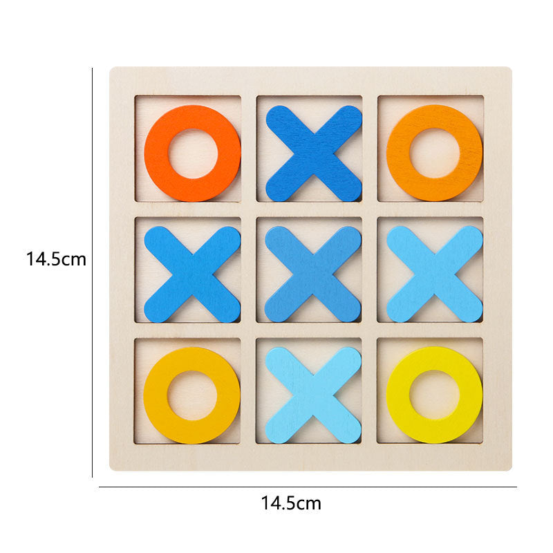 Wooden Tic-Tac-Toe Game for Screen-Free Family Fun