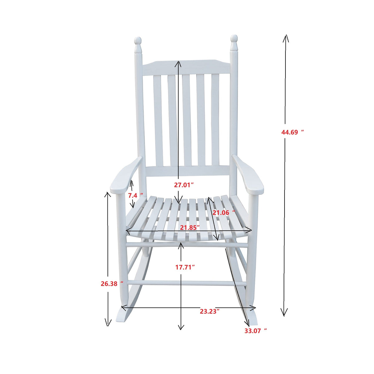 White Wooden Porch Rocker for Relaxed Outdoor Comfort