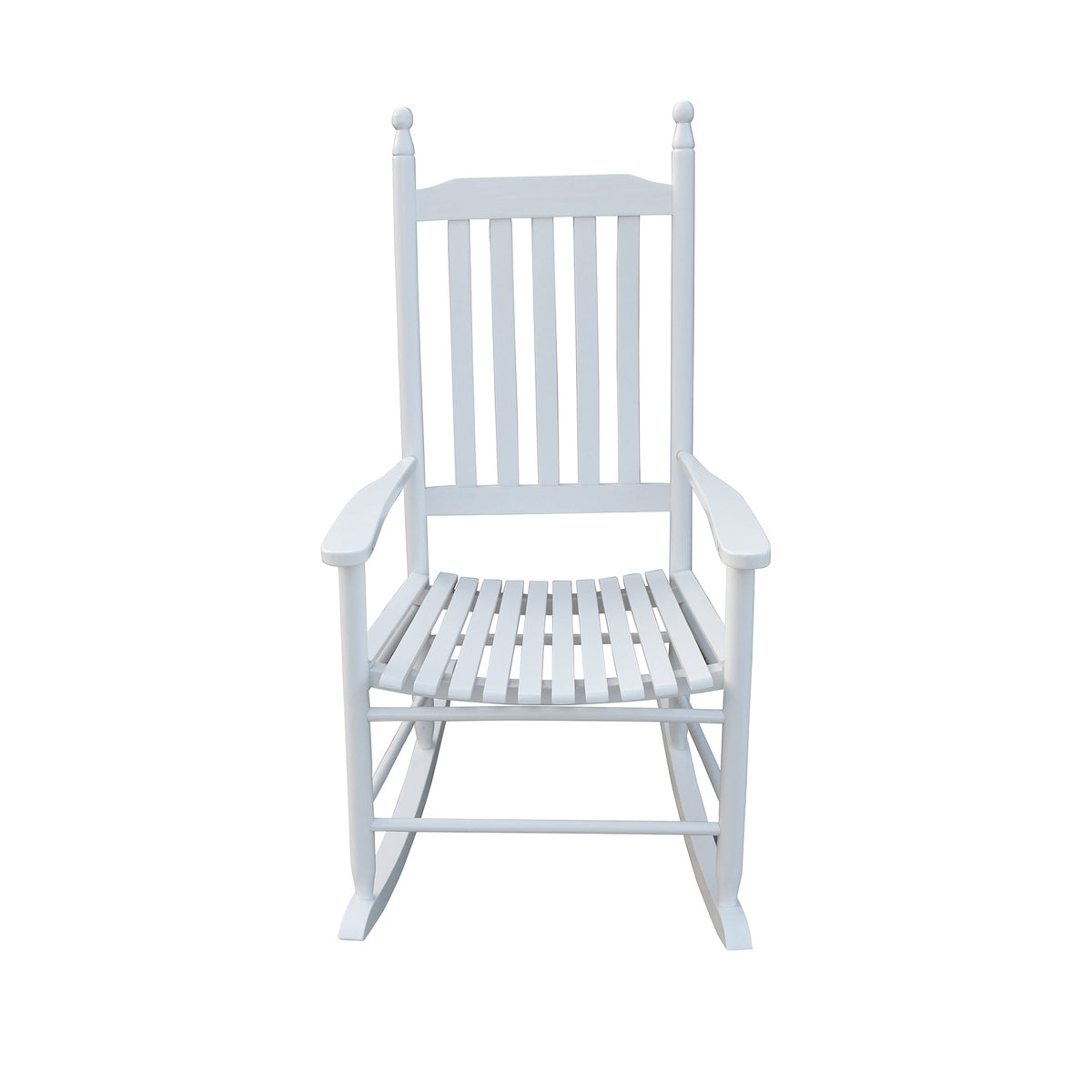 White Wooden Porch Rocker for Relaxed Outdoor Comfort