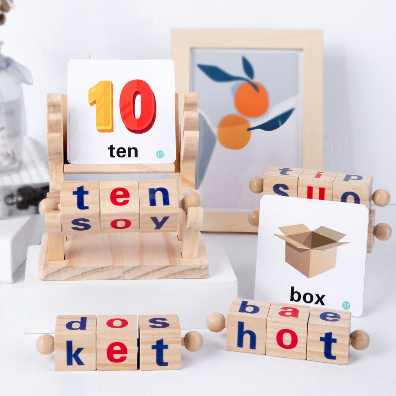 Wooden Letter Blocks for Early English Word Building