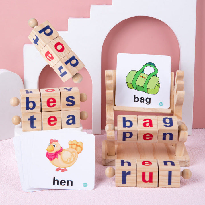 Wooden Letter Blocks for Early English Word Building