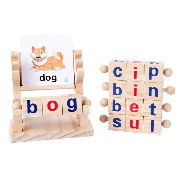 Wooden Letter Blocks for Early English Word Building