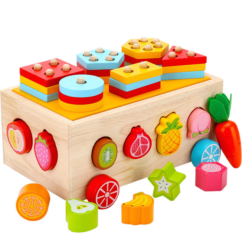 Wooden Shape Matching Toy for Fine Motor Skills Play