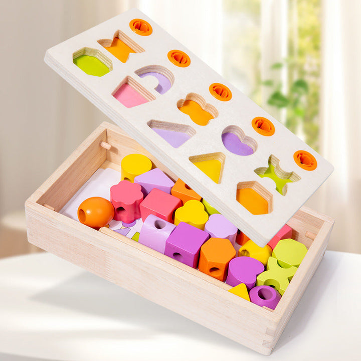 Wooden Shape Sorting Puzzle for Fine-Motor Skill Play