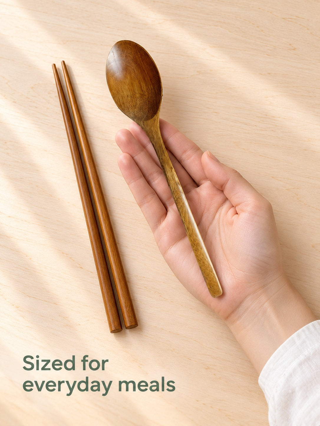 Wooden Spoon and Chopsticks Set for Everyday Meals