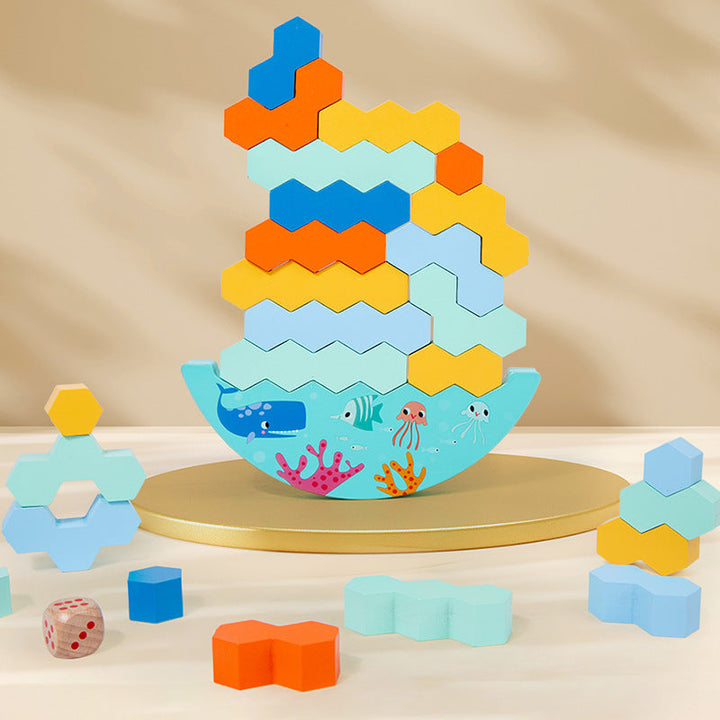 Wooden Balance Stacking Game for Kids & Family Fun