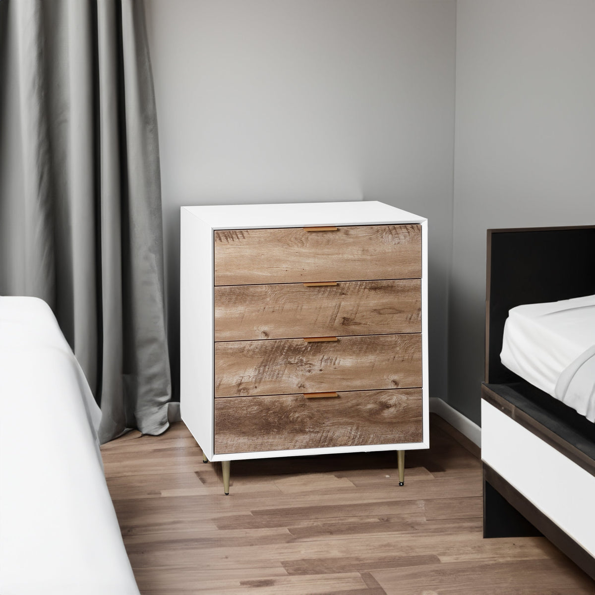 Tall 4 Drawer Dresser: Anti-Tip Storage with Metal Legs