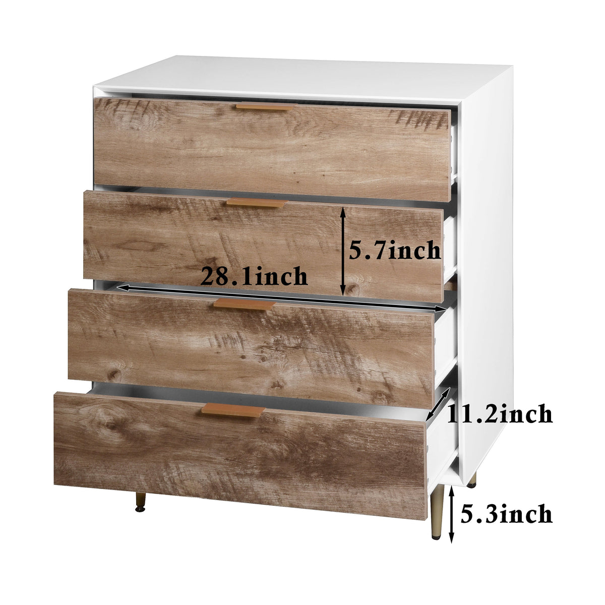 Tall 4 Drawer Dresser: Anti-Tip Storage with Metal Legs