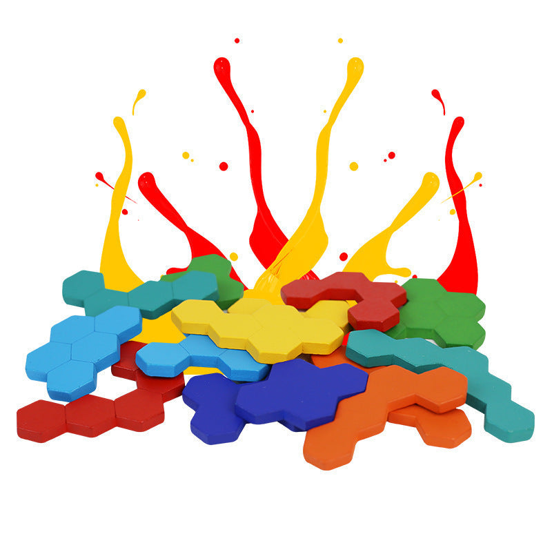 Wooden Puzzle Board for Spatial Skills & Screen-Free Play