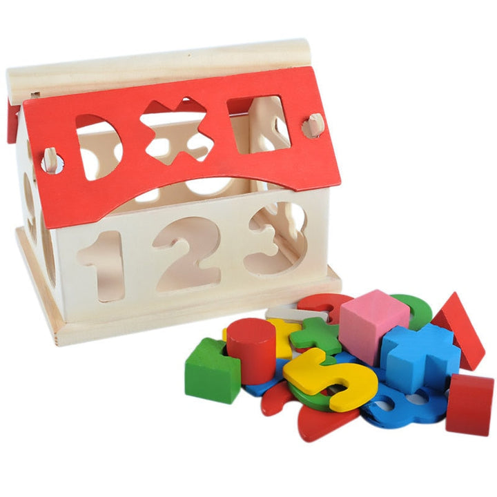 Wooden Learning House Toy for Numbers, Shapes & Colors