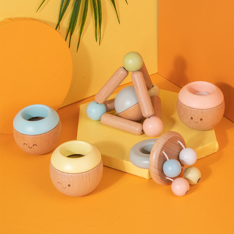 Wooden Sensory Toys for Baby Grasping & Coordination