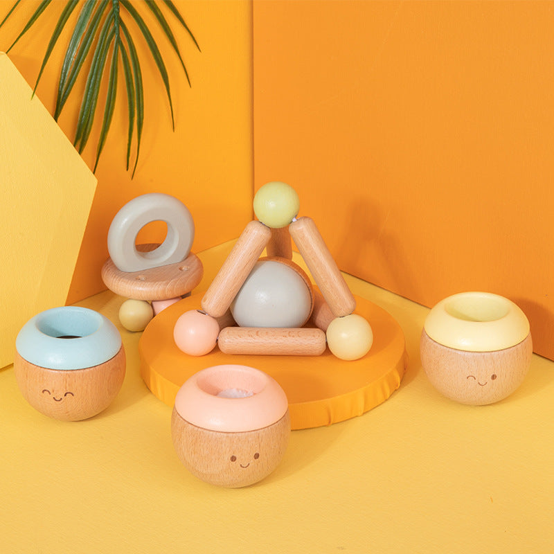 Wooden Sensory Toys for Baby Grasping & Coordination