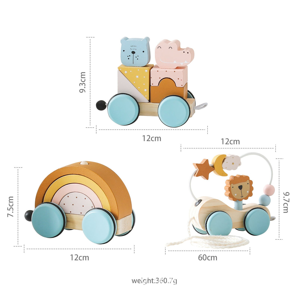 Wooden Pull-Along Train Toy for Screen-Free Learning