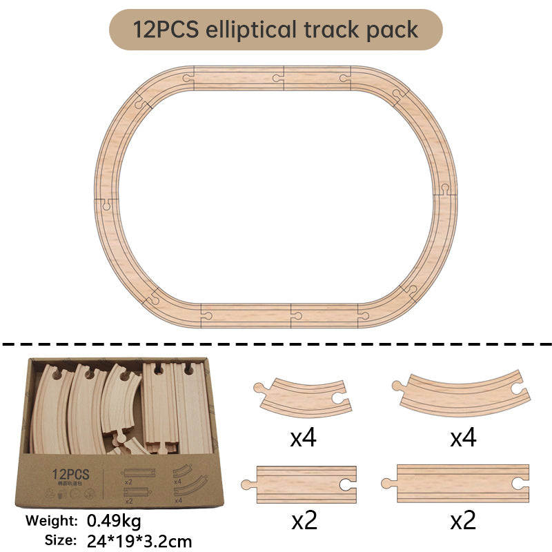 Wooden Train Track Set for Open-Ended Railway Play