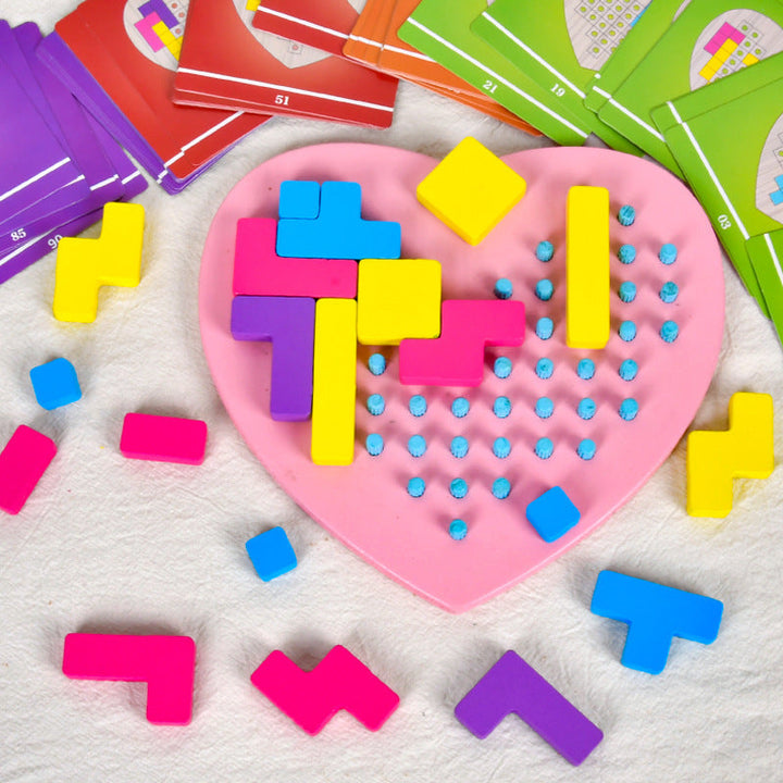 Wooden Heart Puzzle Toy for Spatial Thinking Skills