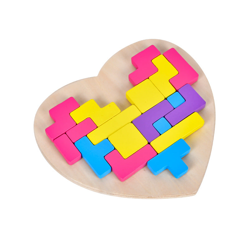 Wooden Heart Puzzle Toy for Spatial Thinking Skills
