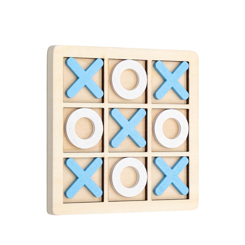 Wooden Tic-Tac-Toe Board Game for Screen-Free Family Play