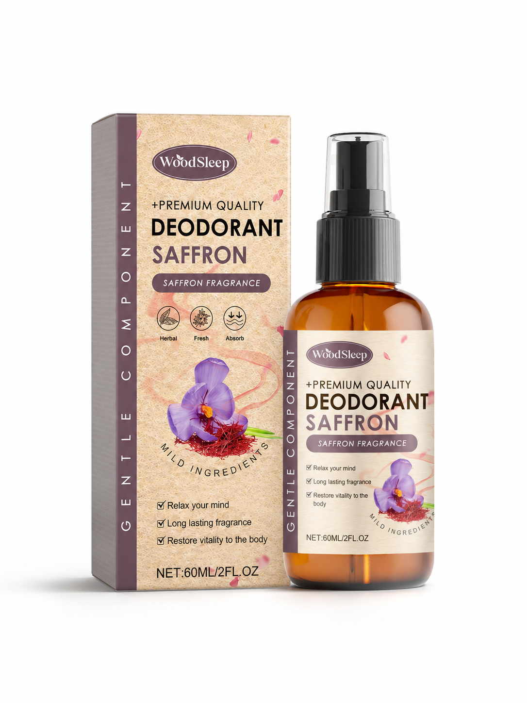 Saffron Deodorant Spray — Calming Long-Lasting Freshness