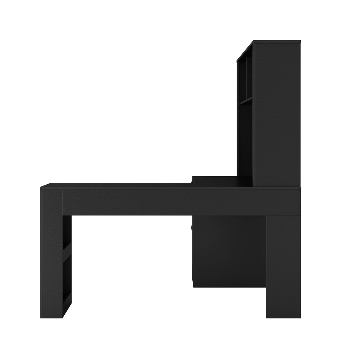 L-Shaped Corner Desk with Hutch and Built-In Charging