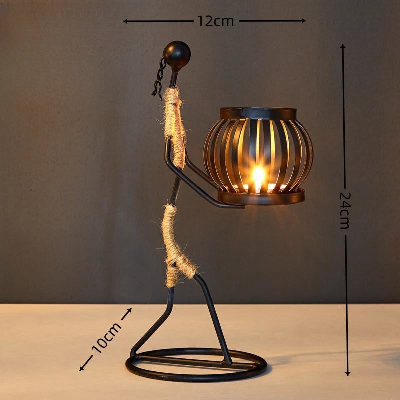 Wrought Iron Candle Holder — Warm European Table Glow