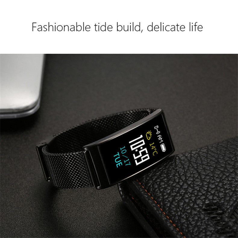 Metal Mesh Smart Bracelet with Heart Rate & Waterproof