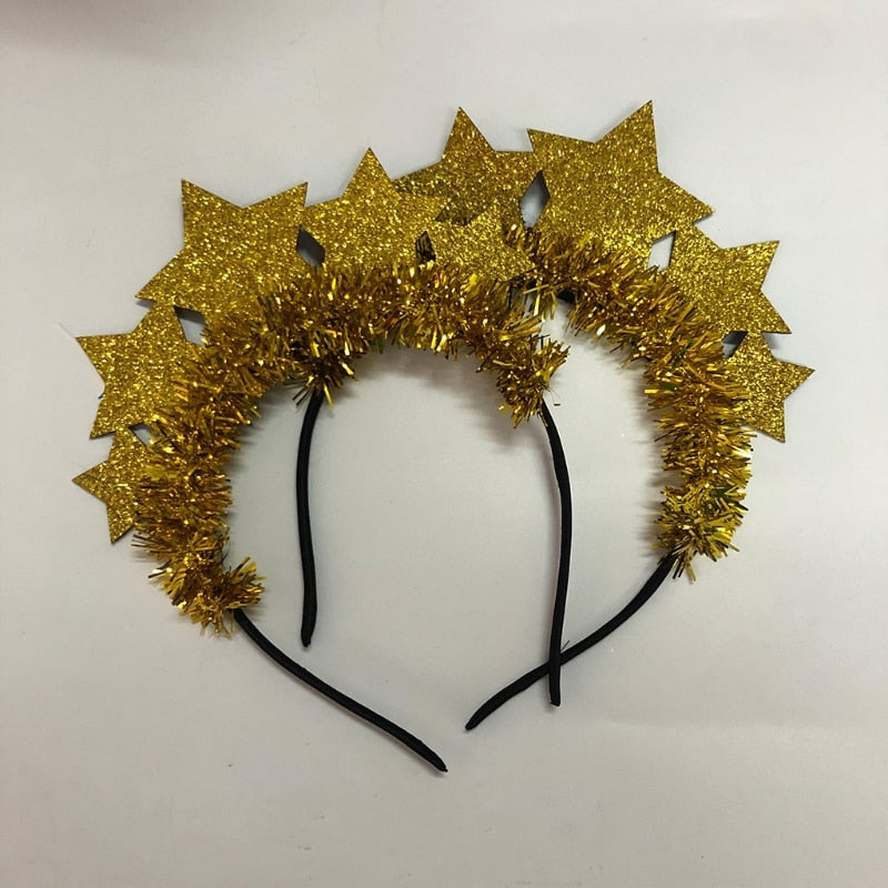 Glitter Star Headbands, 4-Piece Holiday Party Set
