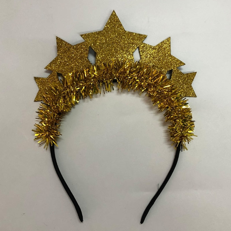 Glitter Star Headbands, 4-Piece Holiday Party Set