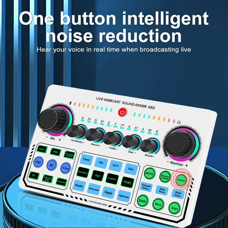 X50 Live Sound Card: One-Button Noise Reduction for Streams
