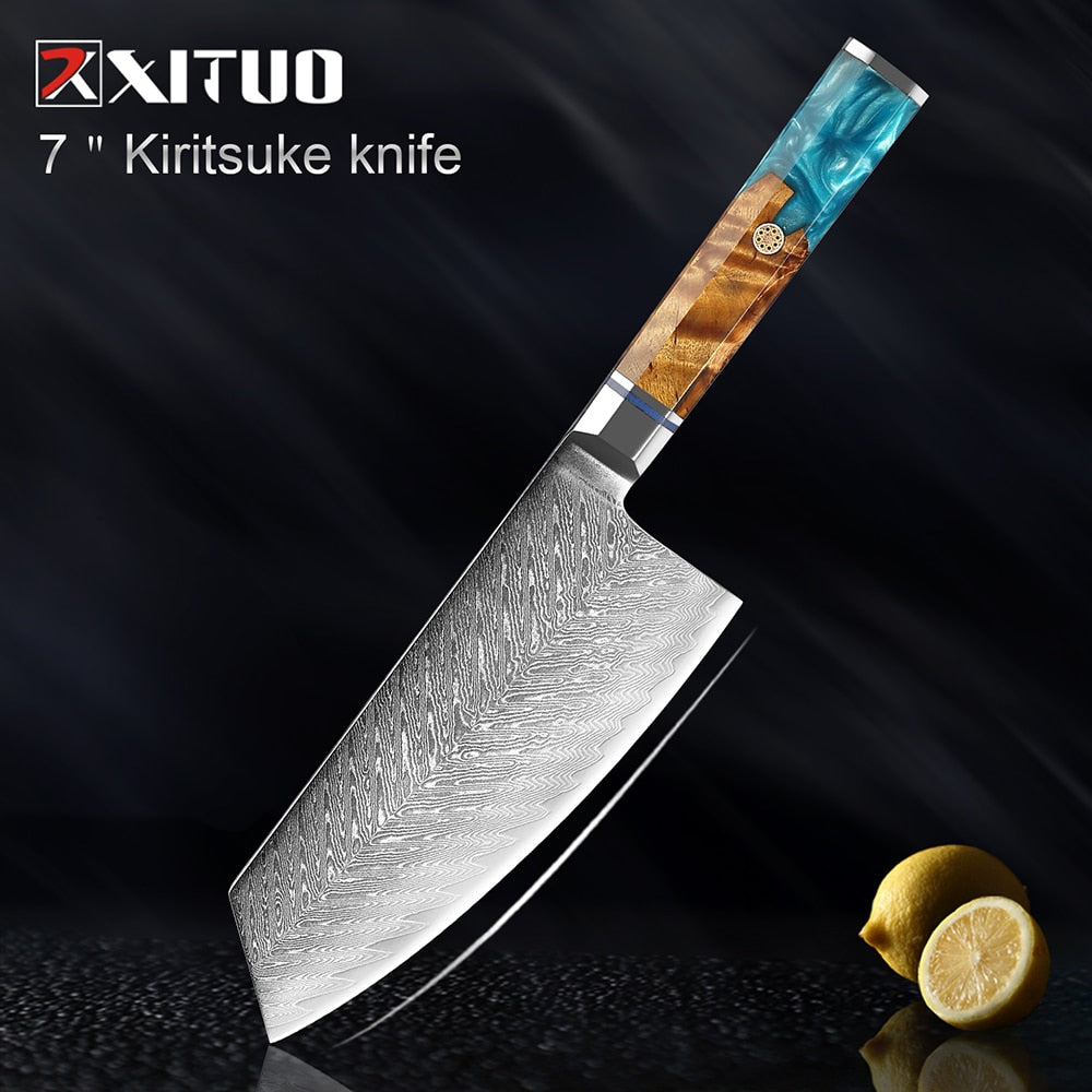 Damascus Chef Knife Set 9 Pieces for Every Kitchen Task