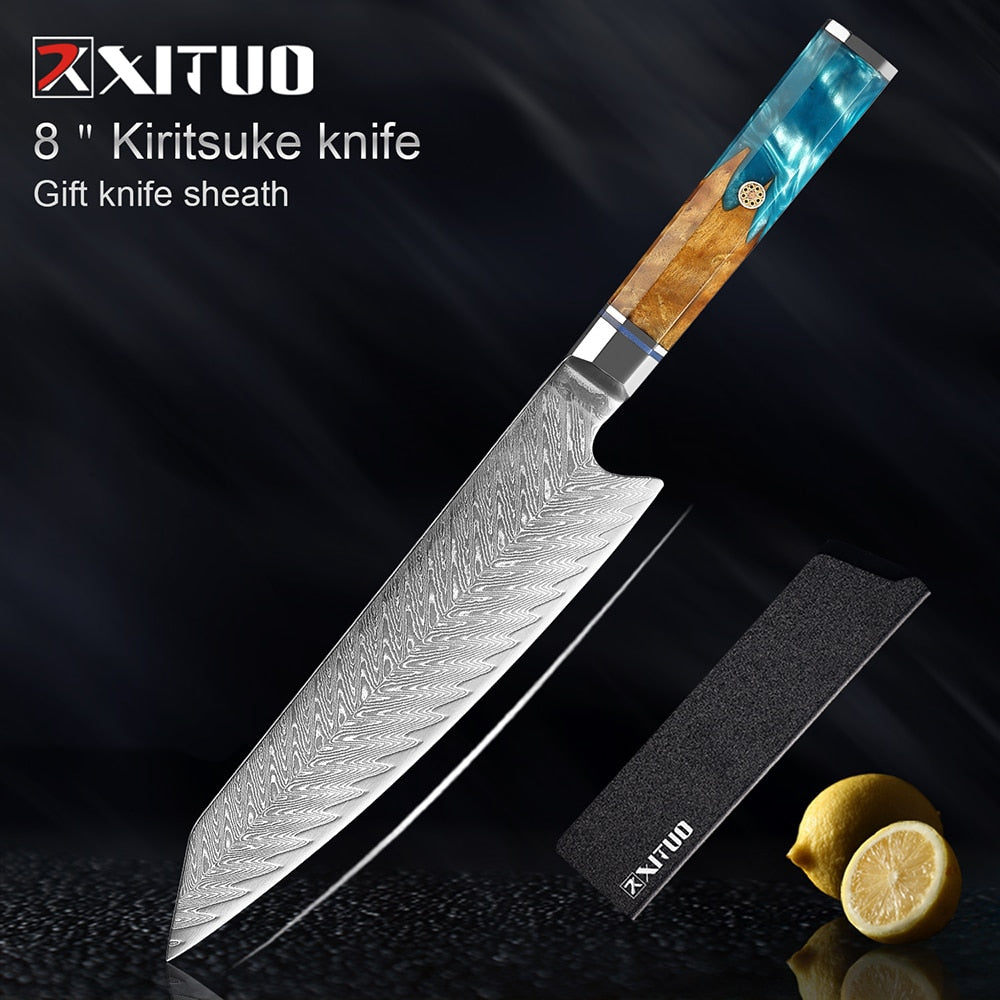Damascus Chef Knife Set 9 Pieces for Every Kitchen Task
