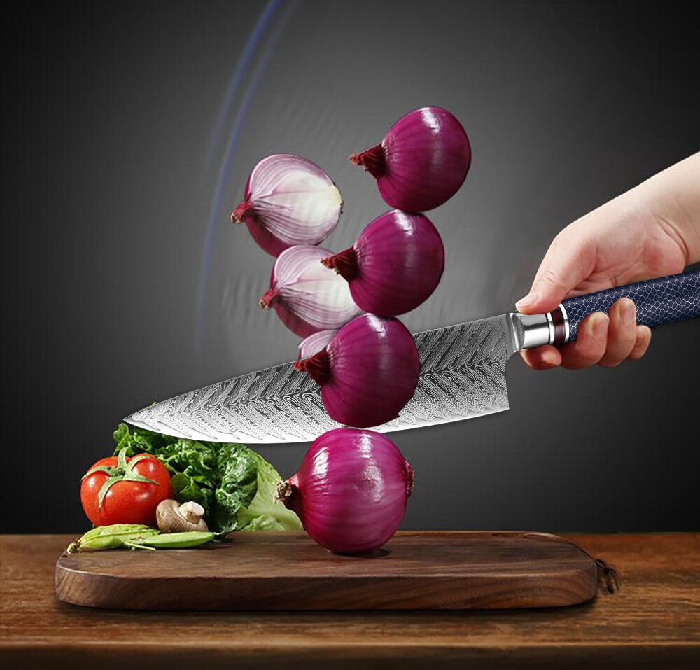 Damascus Chef Knife 8-Inch VG-10 Sharp Gyutou Kitchen
