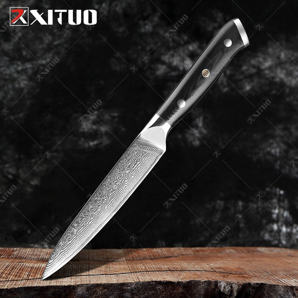Damascus Chef Knife Set: 8-Piece VG10 Core Kitchen Set