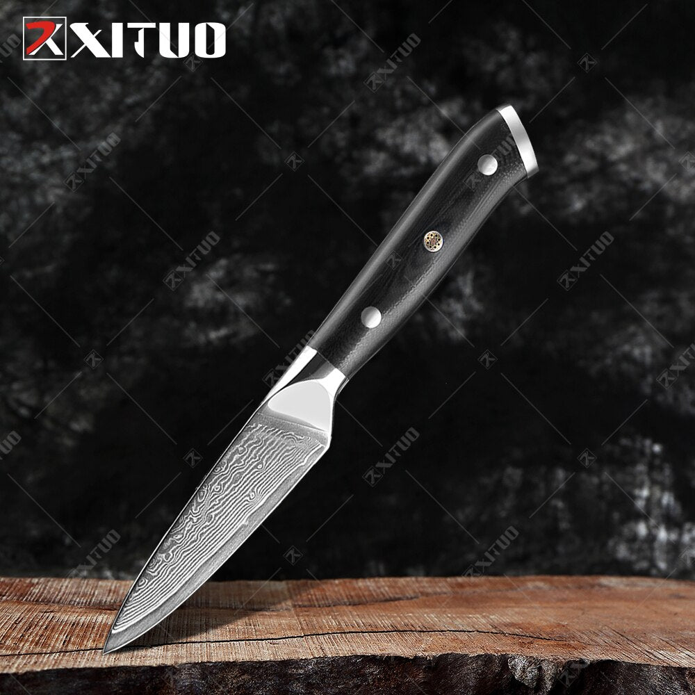 Damascus Chef Knife Set: 8-Piece VG10 Core Kitchen Set