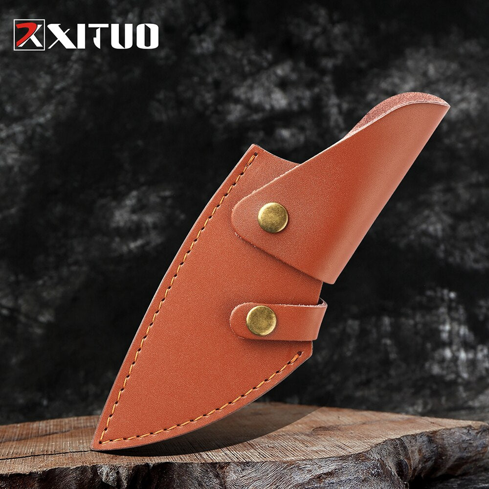 Hand-Forged Carbon Steel Boning Knife with Leather Sheath