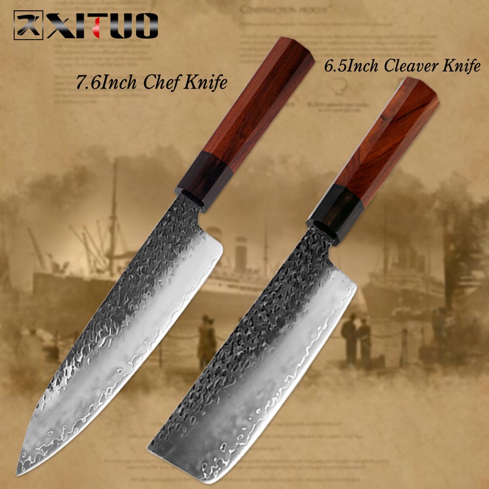 Hand-Forged 3-Layer Steel Chef Knife That Resists Rust