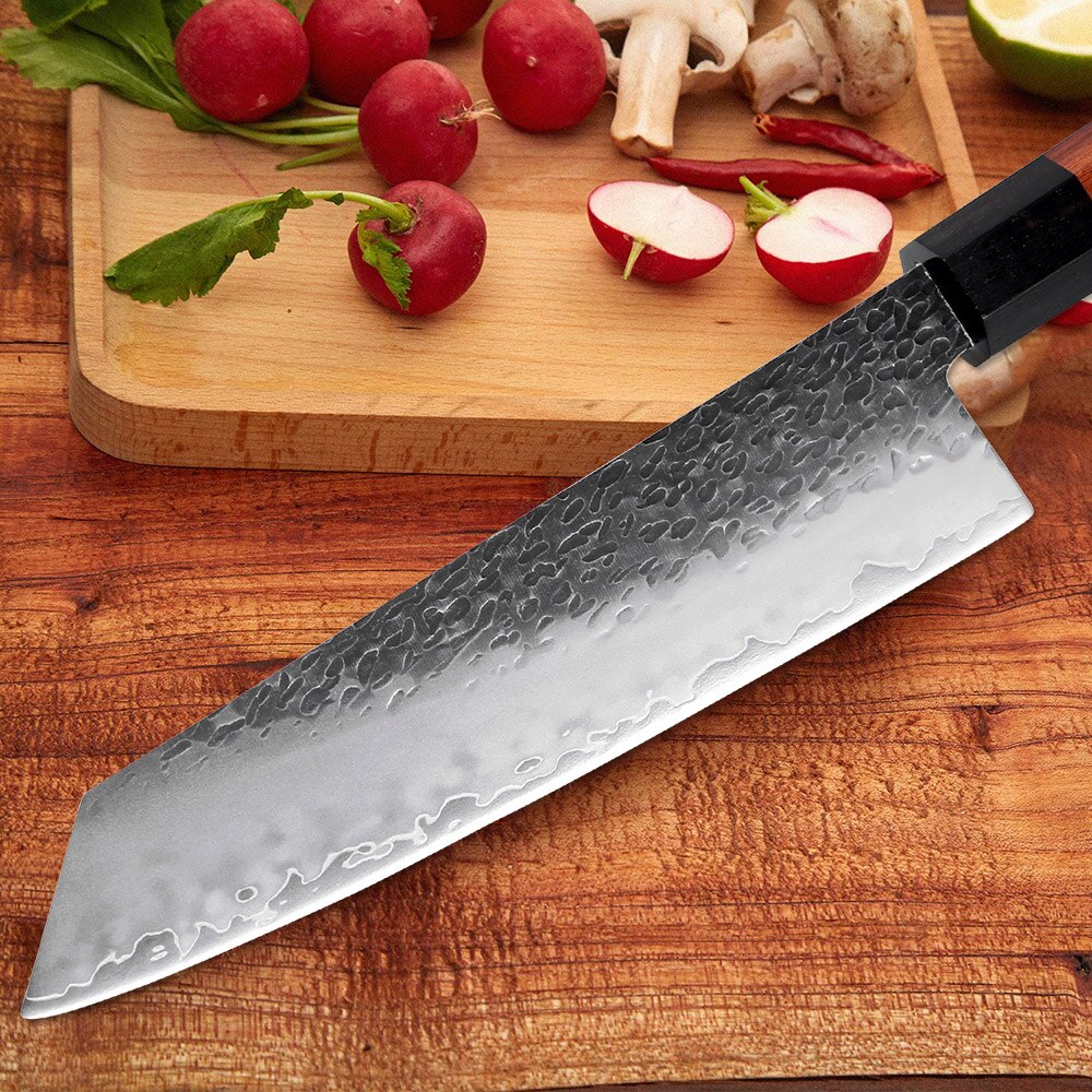 Hand-Forged 3-Layer Steel Chef Knife That Resists Rust