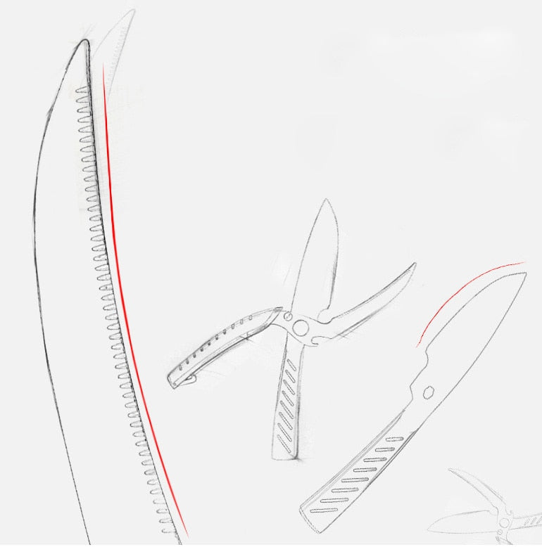 Detachable Kitchen Scissors With Chef Knife for Poultry