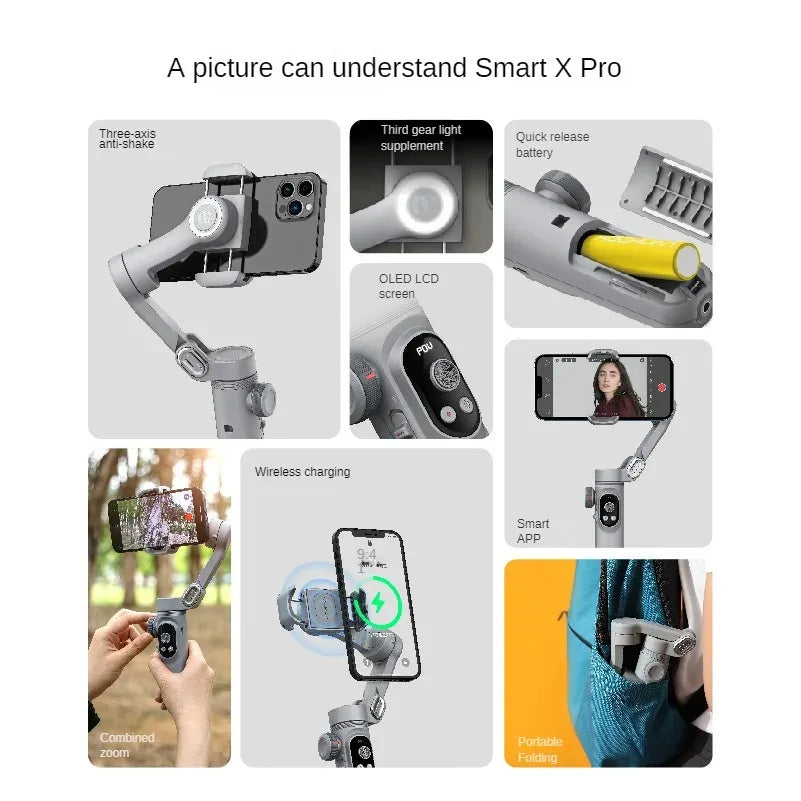 Foldable Phone Gimbal Stabilizer for Smooth Handheld Video