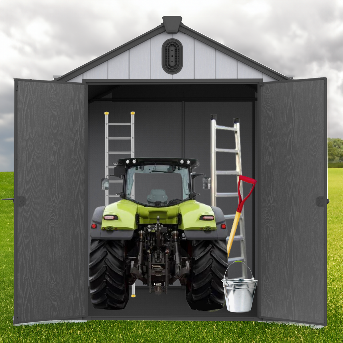 6x8 ft Plastic Storage Shed for Garden Tools & Mowers
