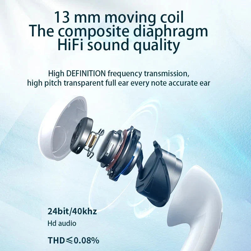 Transparent True Wireless Earbuds, Up to 24-Hour Battery