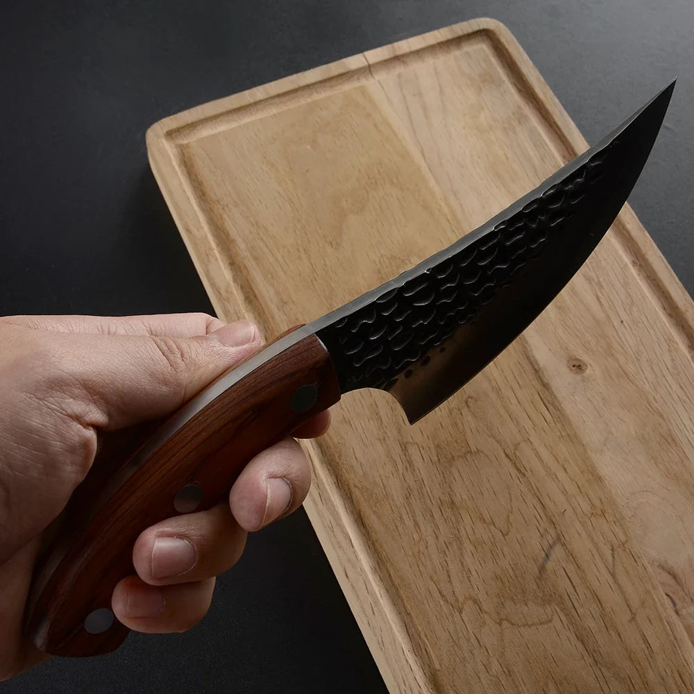 Full Tang Forged Boning Knife 5.5 Inch with Leather Sheath