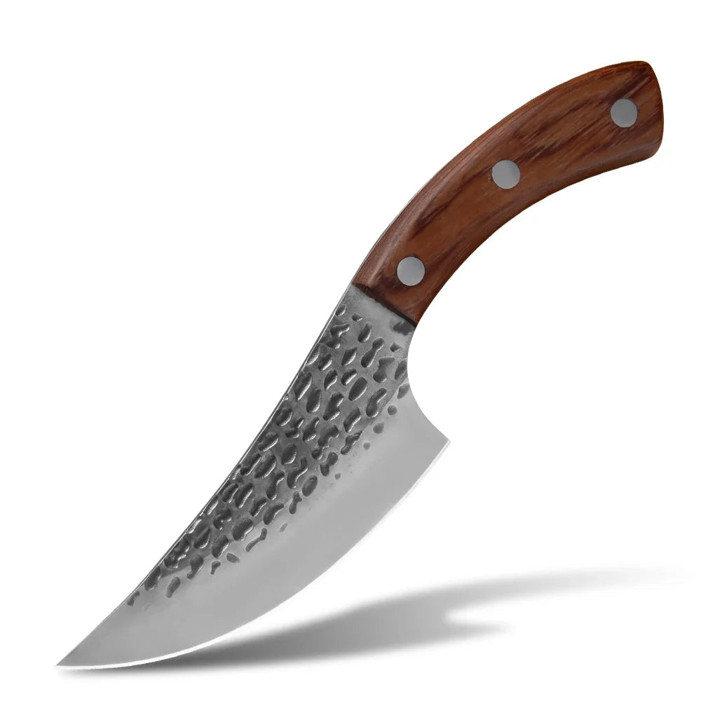 Full Tang Forged Boning Knife 5.5 Inch with Leather Sheath