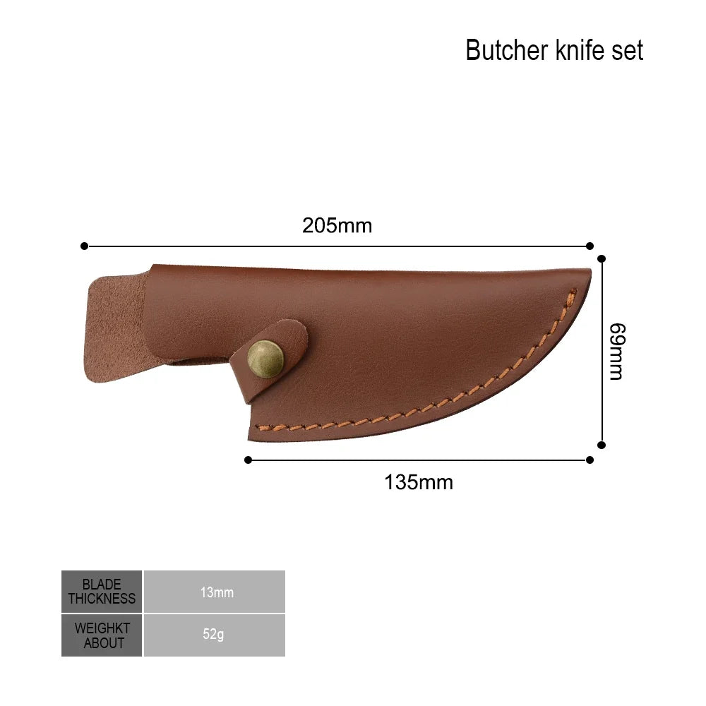 Full Tang Forged Boning Knife 5.5 Inch with Leather Sheath