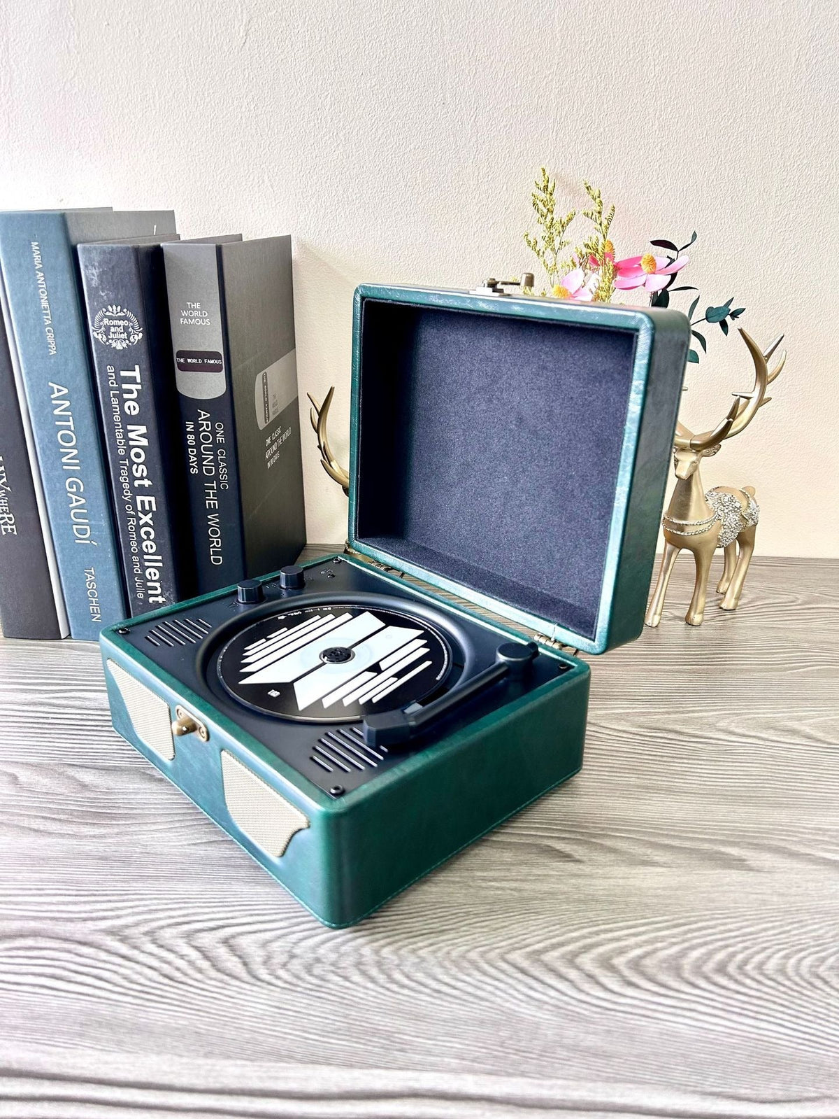 Retro CD Player with Bluetooth Speaker Suitcase Design