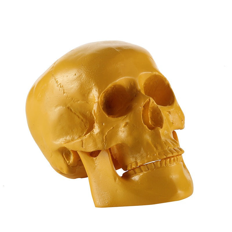 Yellow Skull Ornament for Bold Gothic Shelf Display