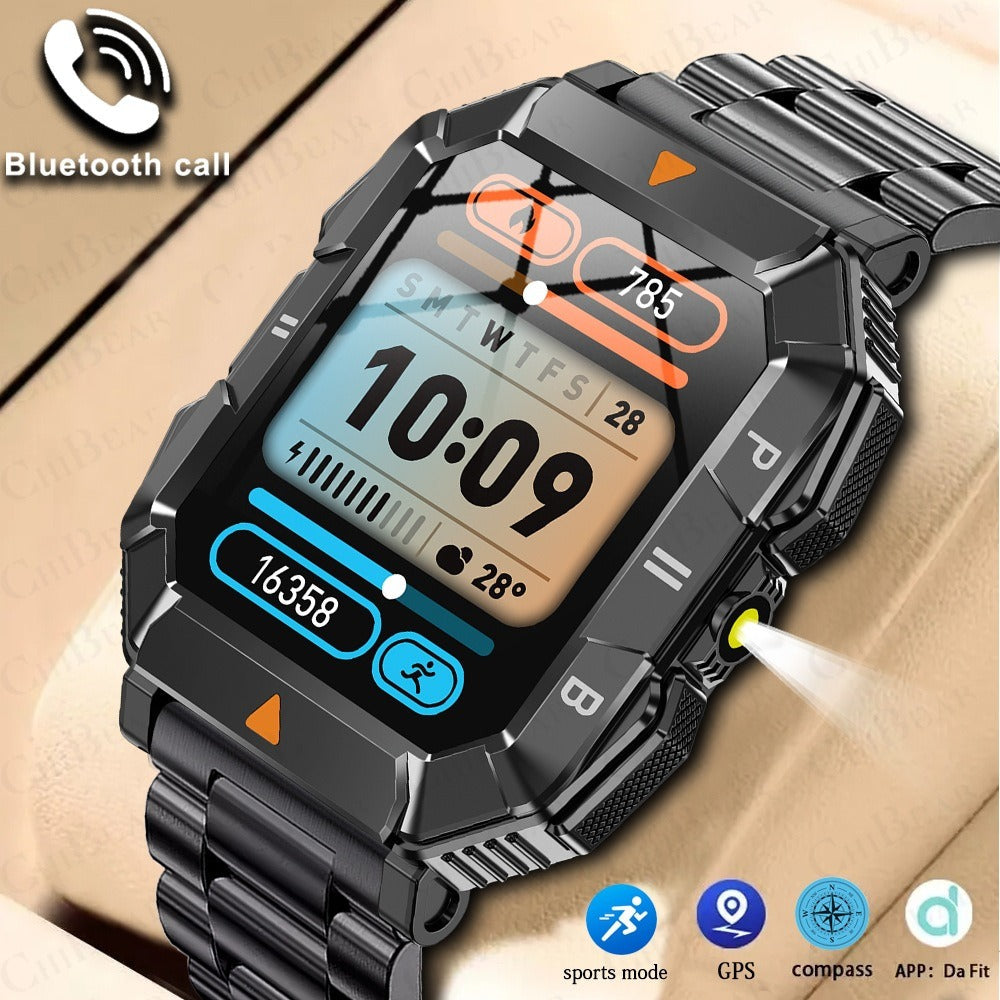 Rugged Smartwatch with Calls, GPS and LED Flashlight
