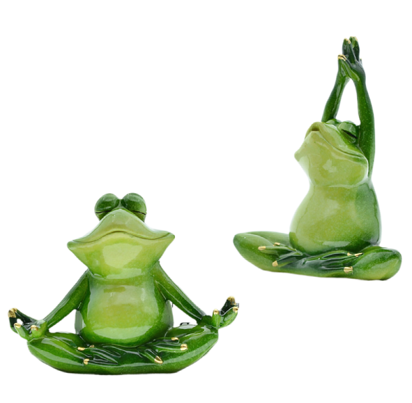 Yoga Frog Couple Ornaments for Playful Peaceful Decor