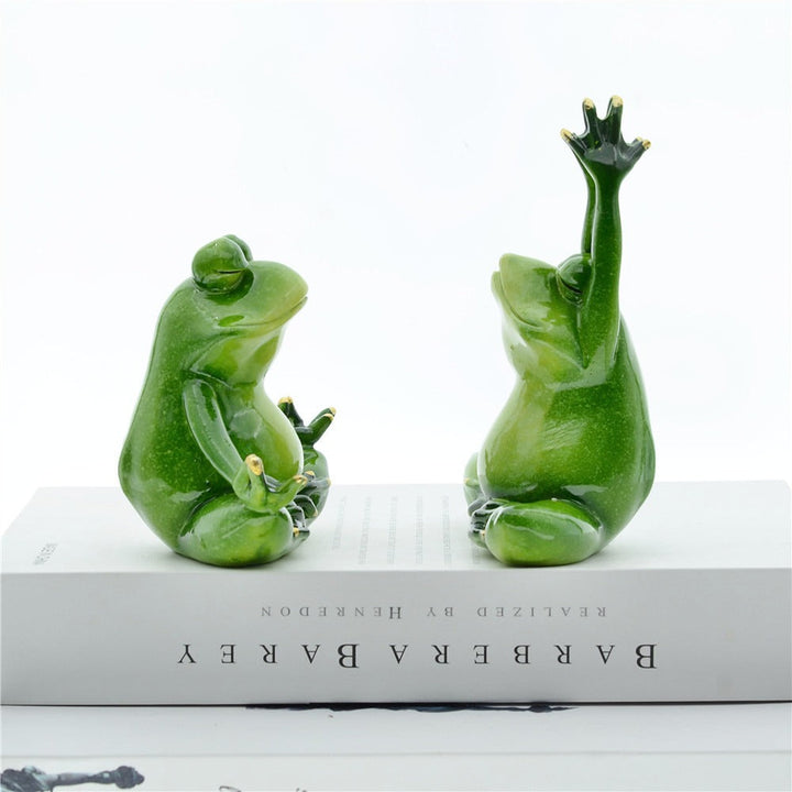 Yoga Frog Couple Ornaments for Playful Peaceful Decor
