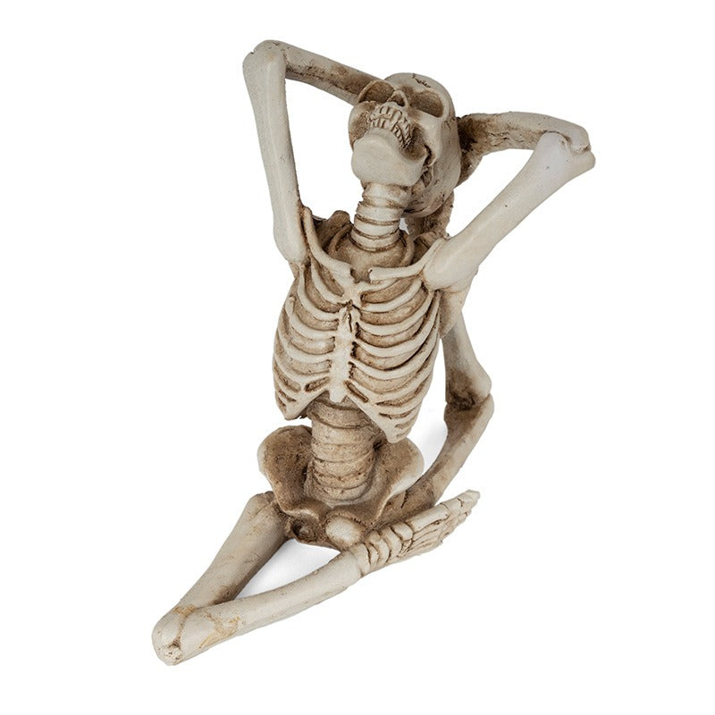 Yoga Skull Figurine for Quirky Gothic Shelf Decor Accent