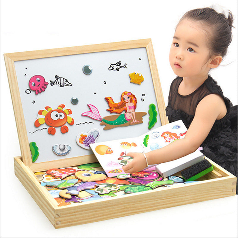 Magnetic Animal Puzzle Drawing Board for Creative Play